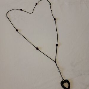 Elegant Black Heart Pendant Necklace